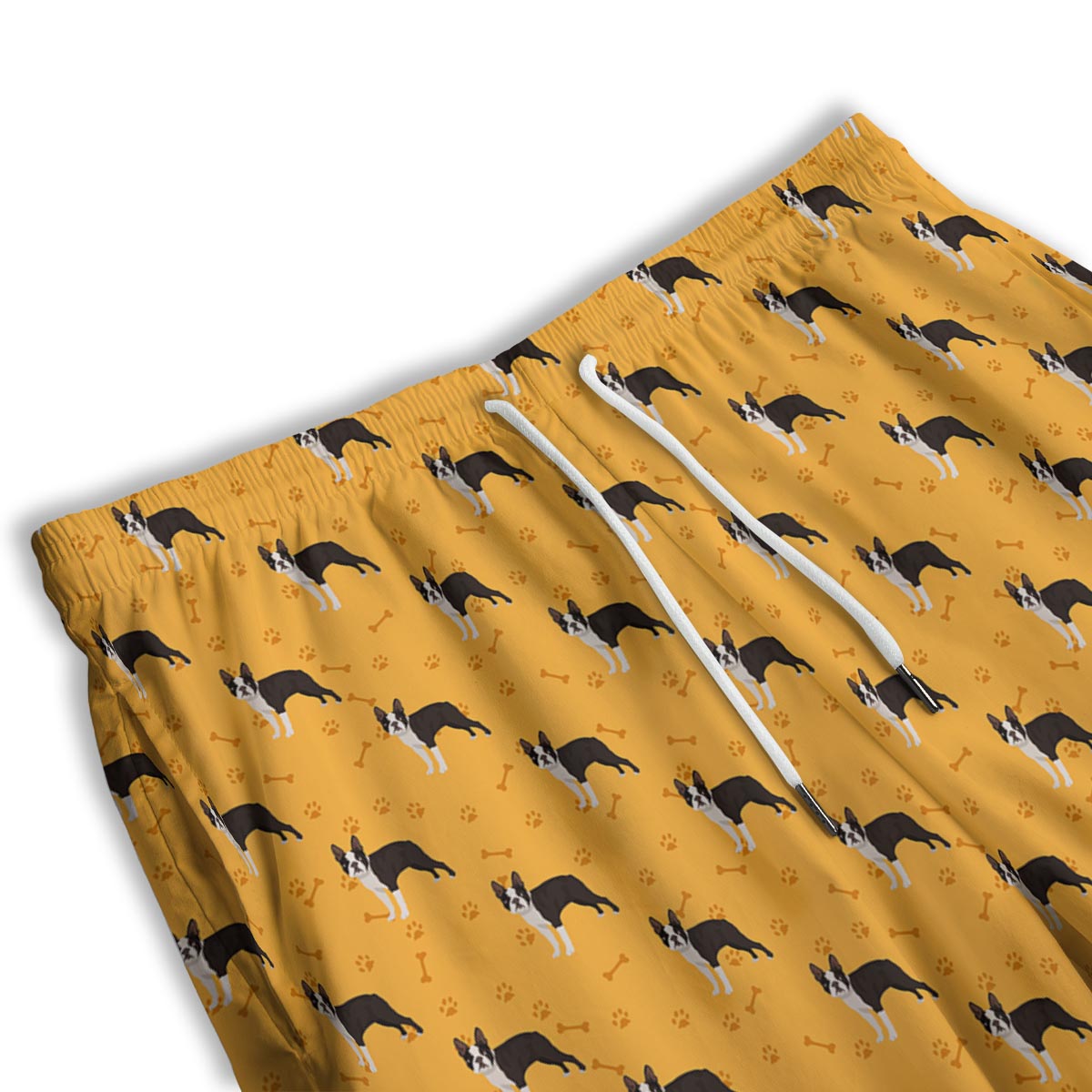 Boston Terrier Cartoon Print Pattern Men's Athletic Shorts