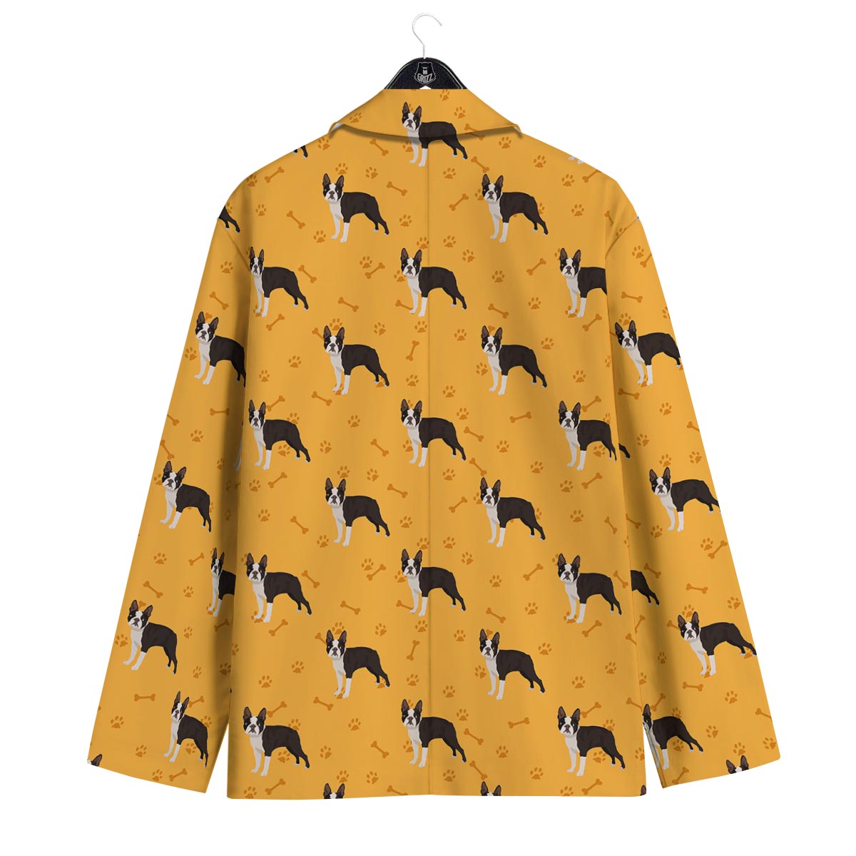 Boston Terrier Cartoon Print Pattern Men's Sport Coat-grizzshop