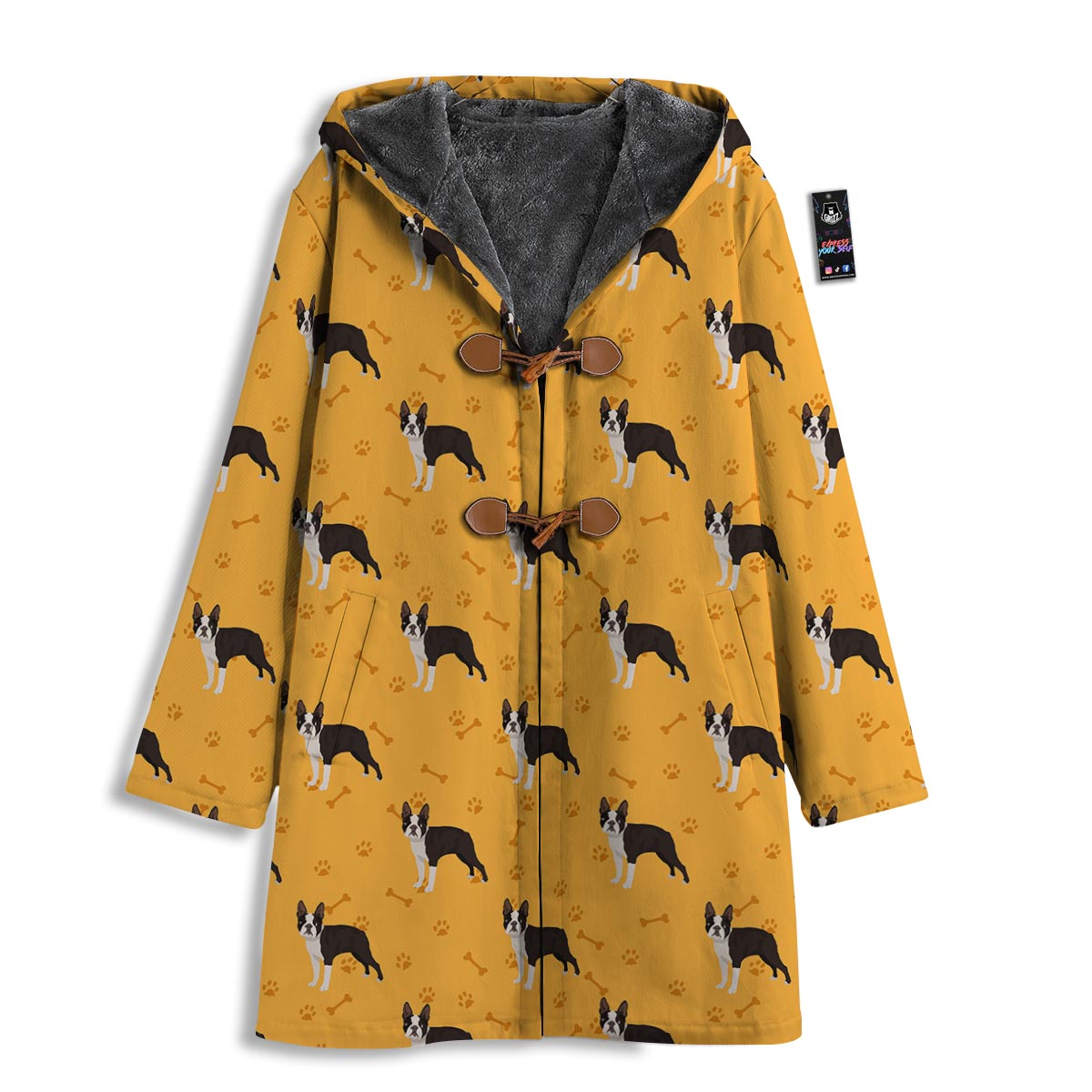 Boston Terrier Cartoon Print Pattern Men's Windbreaker Jacket-grizzshop