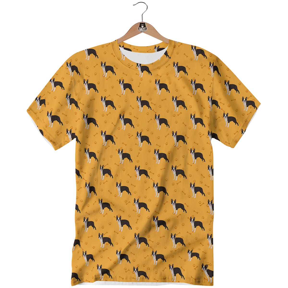 Boston Terrier Cartoon Print Pattern T-Shirt-grizzshop