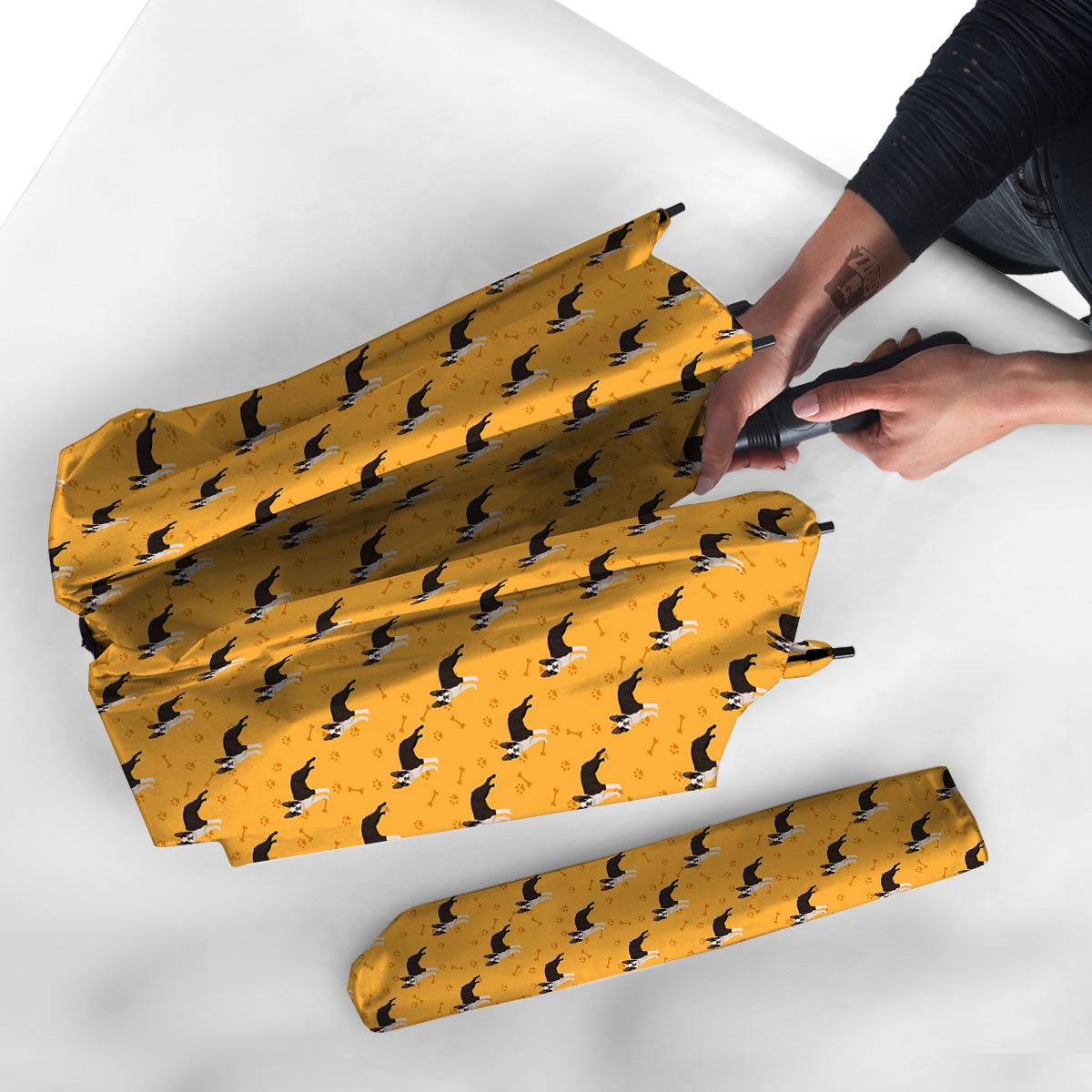 Boston Terrier Cartoon Print Pattern Umbrella-grizzshop