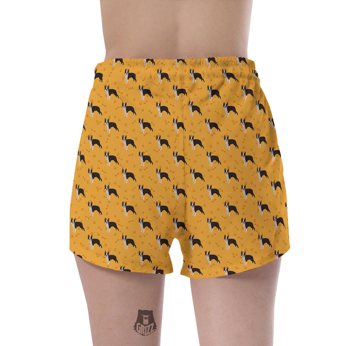 Boston Terrier Cartoon Print Pattern Women's Shorts-grizzshop
