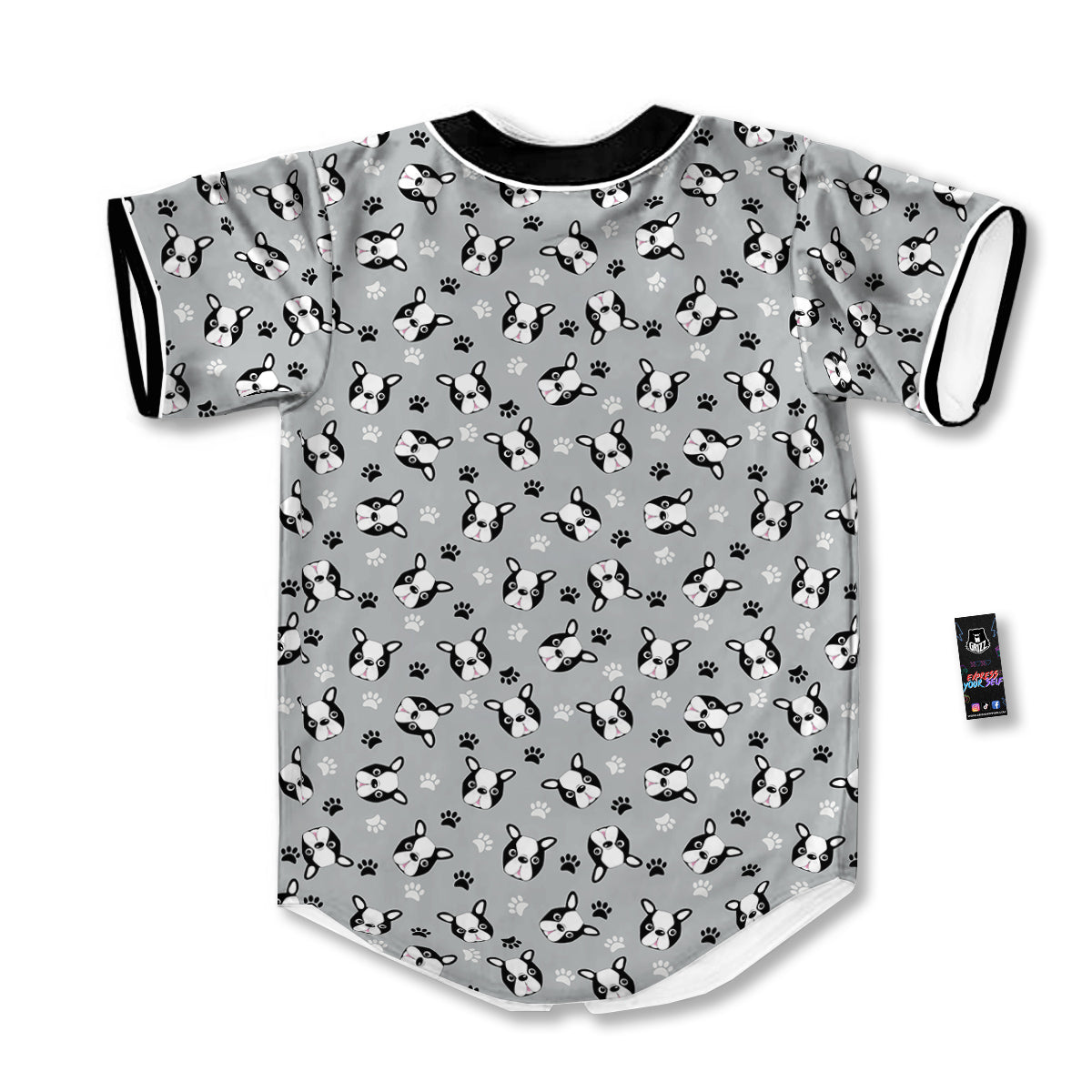 Boston Terrier Faces Cute Print Baseball Jersey-grizzshop
