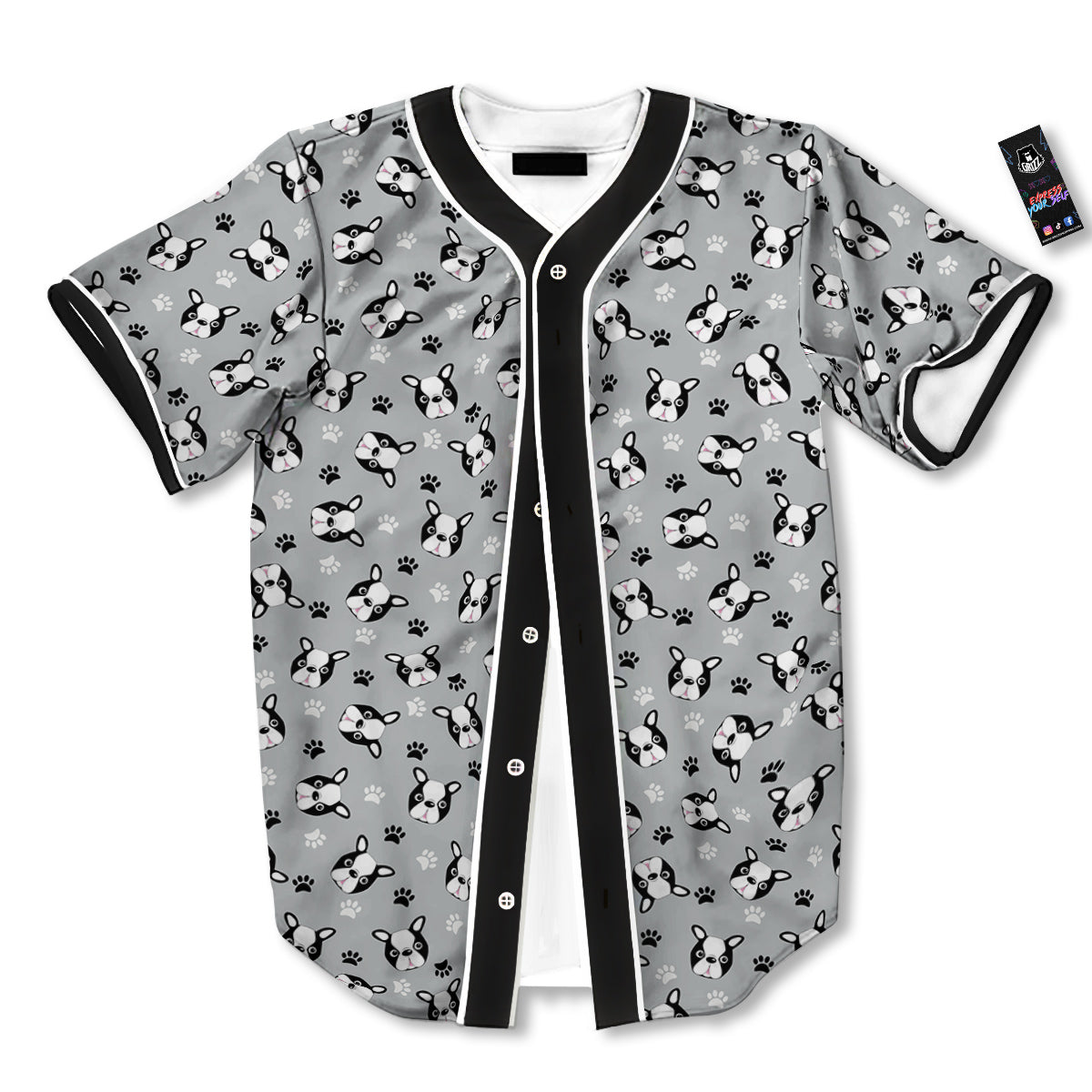 Boston Terrier Faces Cute Print Baseball Jersey-grizzshop