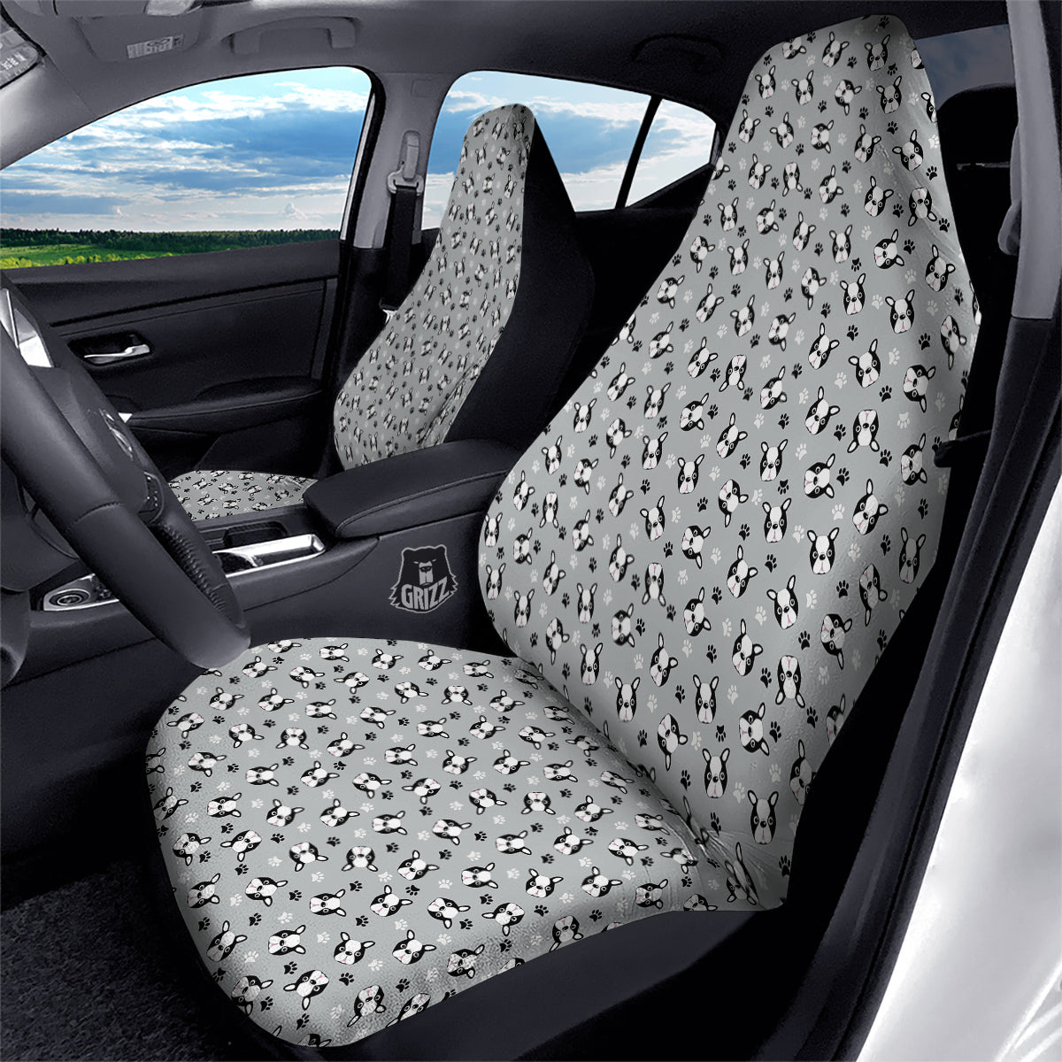 Boston Terrier Faces Cute Print Car Seat Covers-grizzshop
