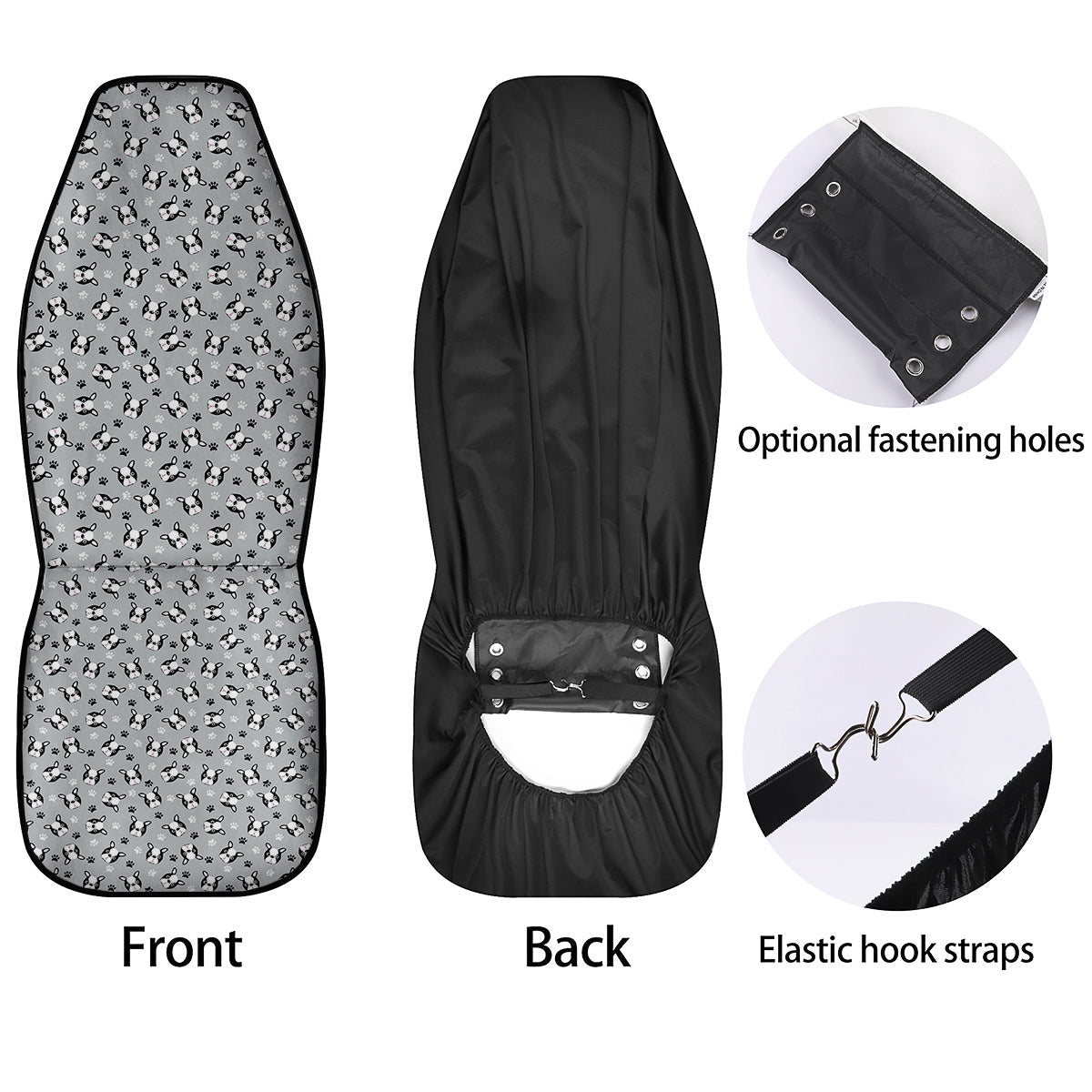 Boston Terrier Faces Cute Print Car Seat Covers-grizzshop