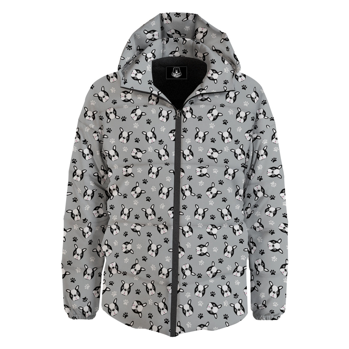 Boston Terrier Faces Cute Print Down Jacket-grizzshop
