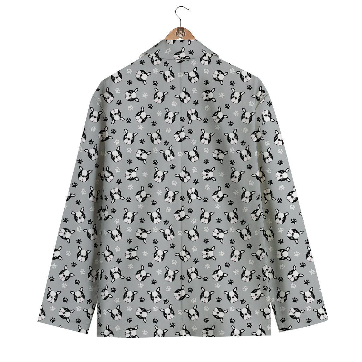 Boston Terrier Faces Cute Print Men's Blazer-grizzshop