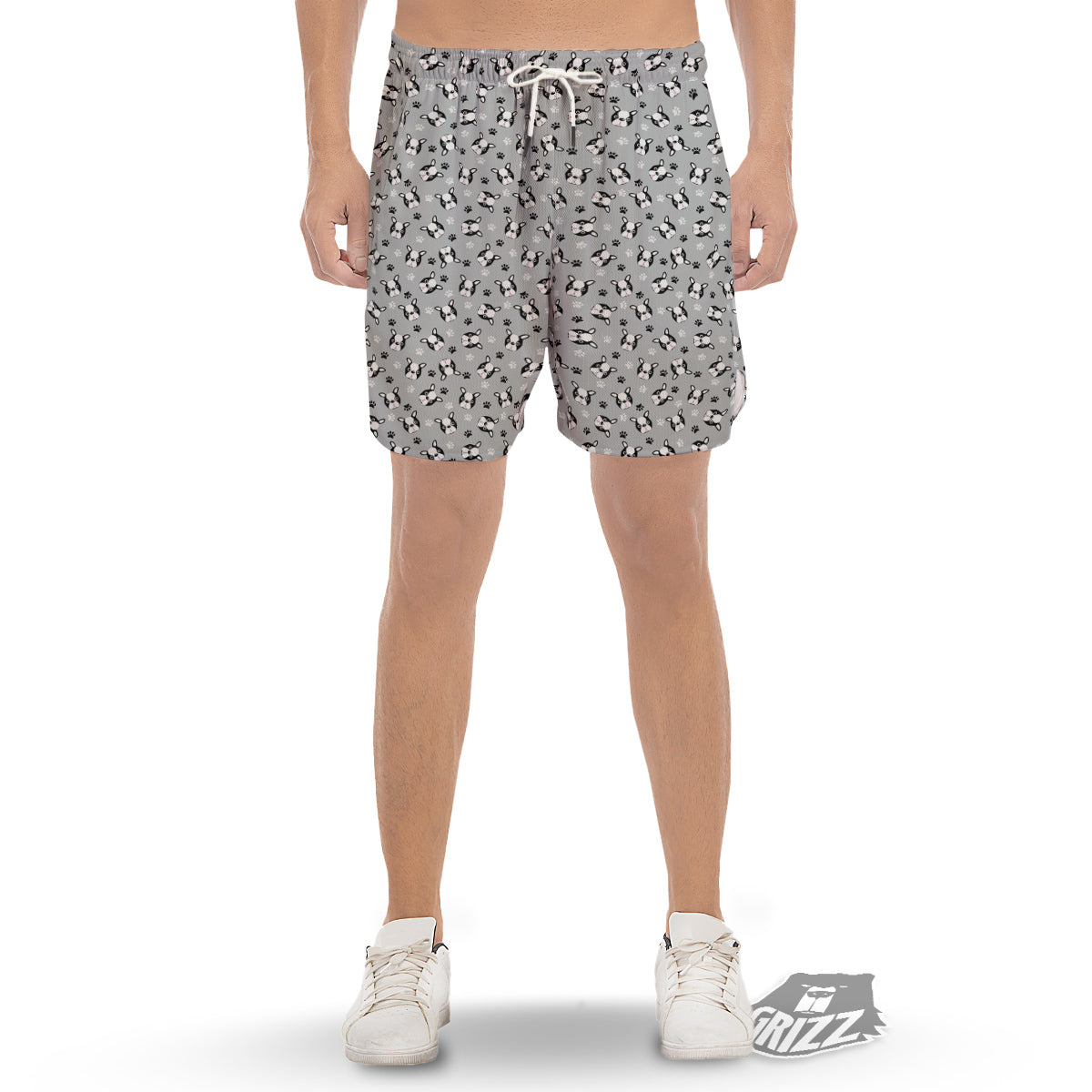 Boston Terrier Faces Cute Print Men's Gym Shorts-grizzshop