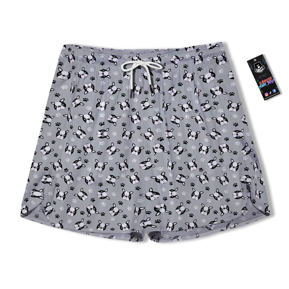Boston Terrier Faces Cute Print Men's Running Shorts-grizzshop