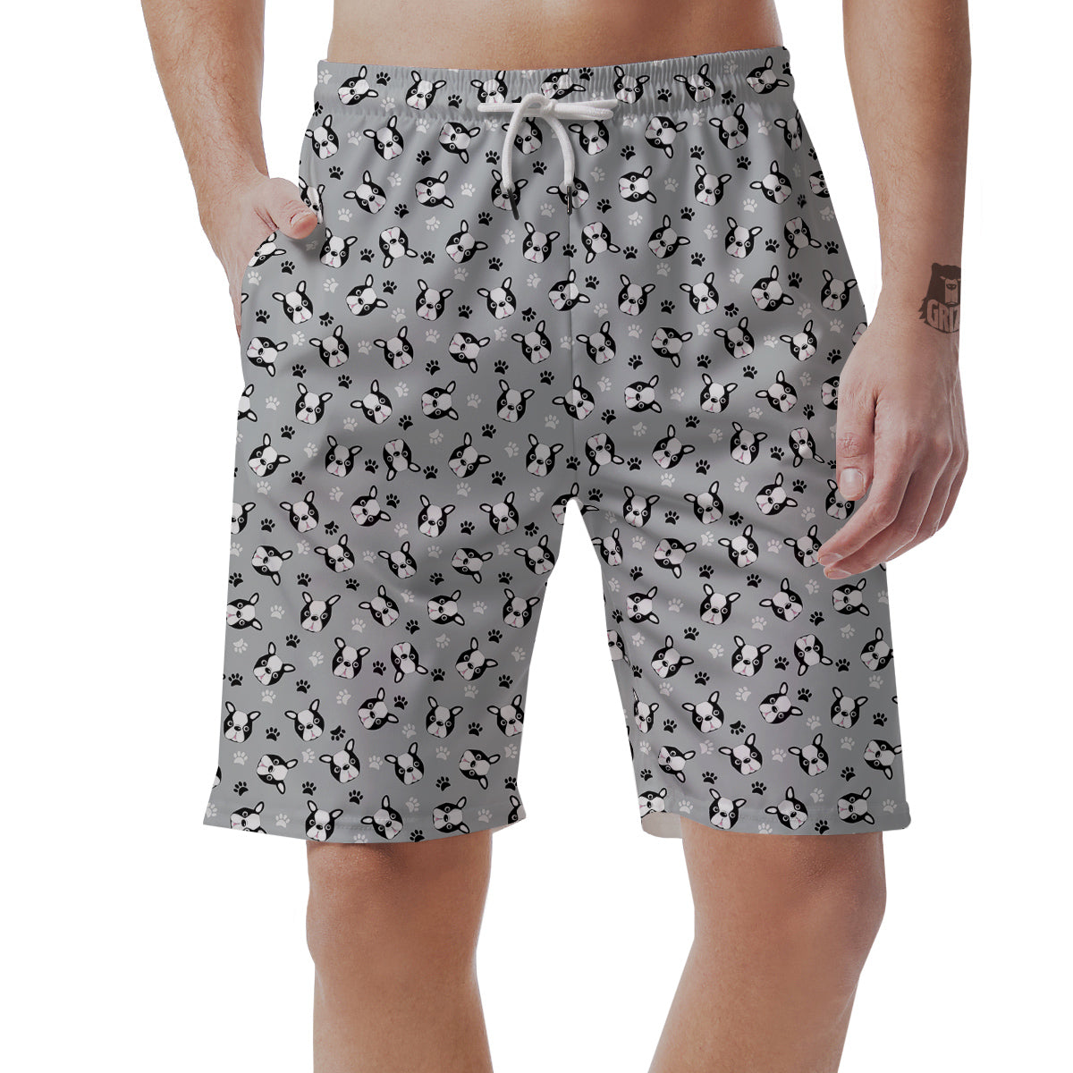 Boston Terrier Faces Cute Print Men's Shorts-grizzshop