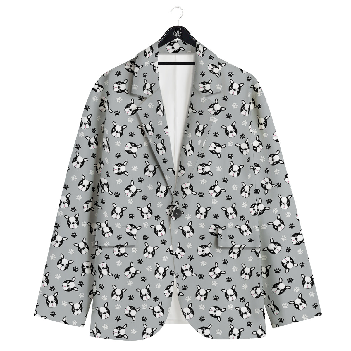 Boston Terrier Faces Cute Print Men's Sport Coat-grizzshop