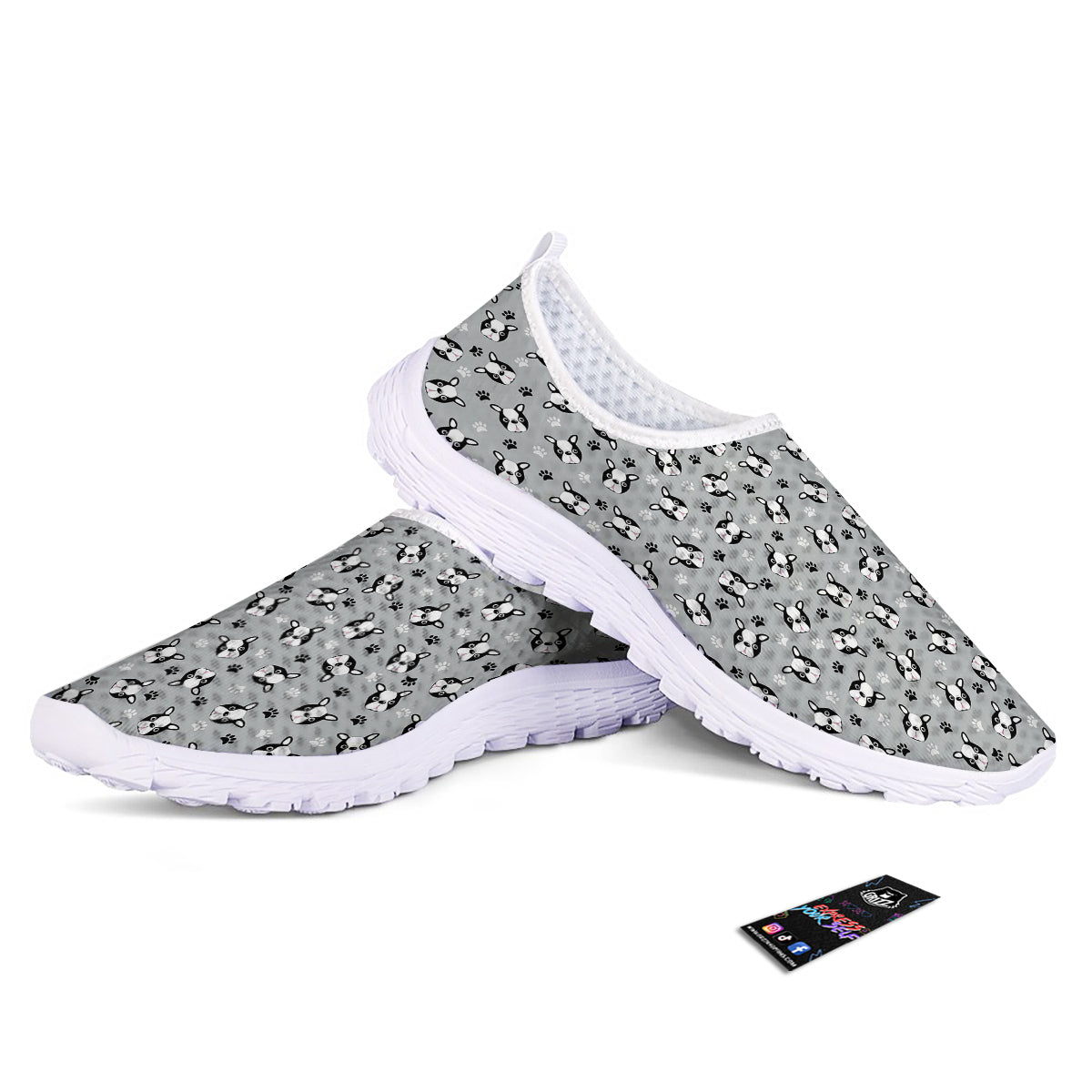 Boston Terrier Faces Cute Print Nurse Shoes-grizzshop
