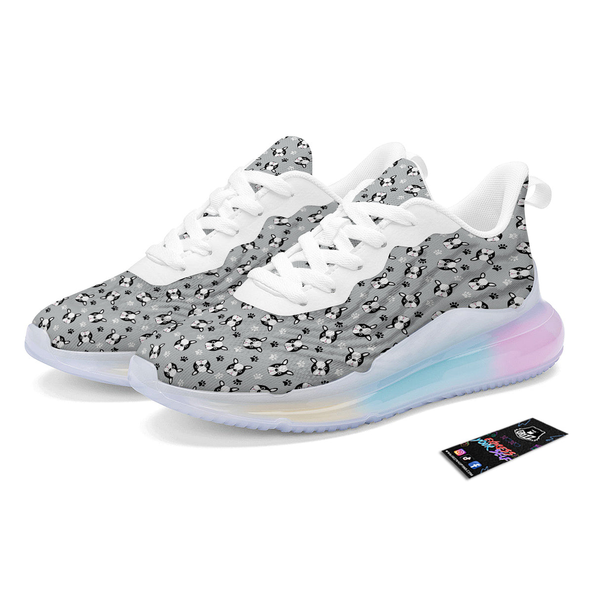 Boston Terrier Faces Cute Print Running Sneakers-grizzshop