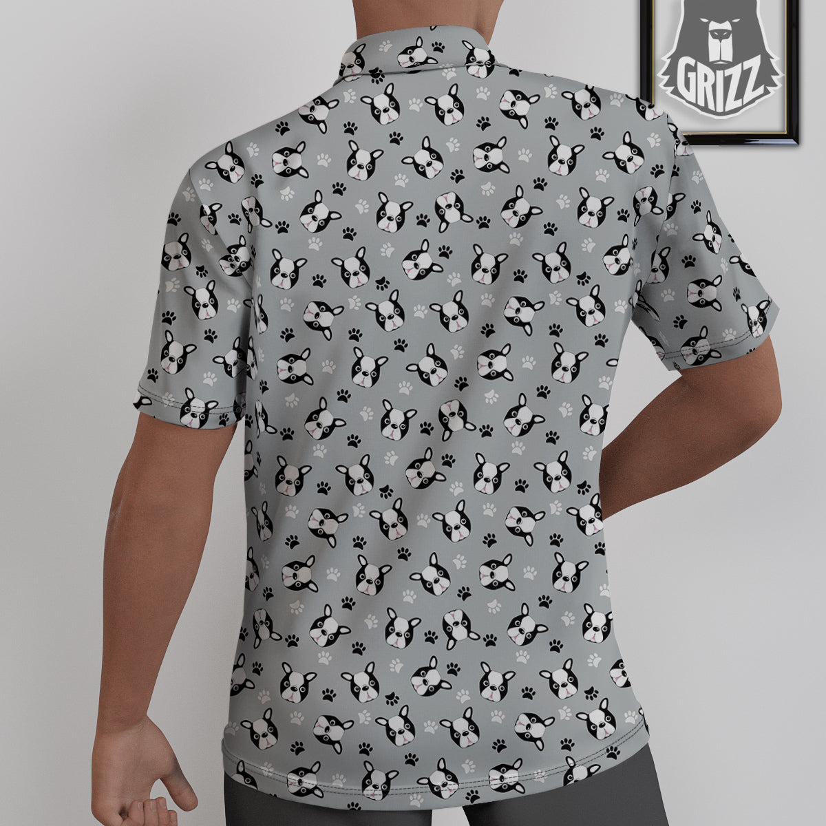 Boston Terrier Faces Cute Print Untucked Shirts-grizzshop