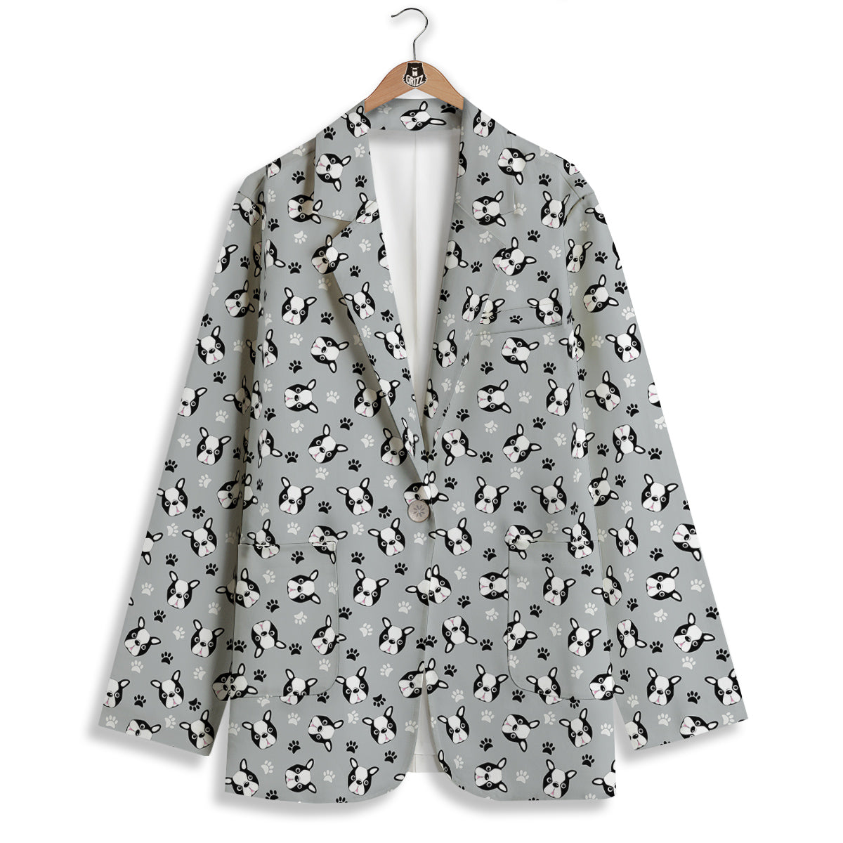 Boston Terrier Faces Cute Print Women's Blazer-grizzshop