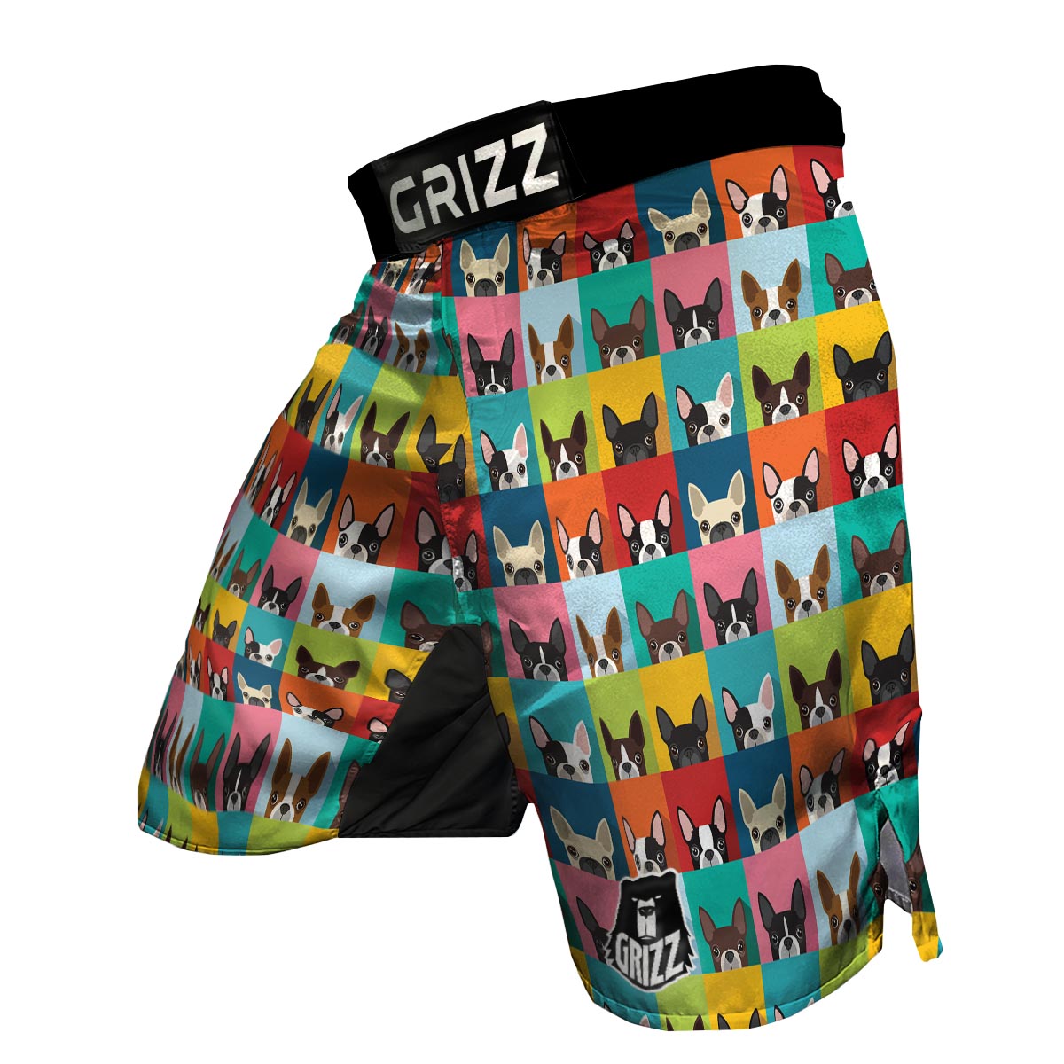 Boston Terrier Pattern Print MMA Shorts-grizzshop