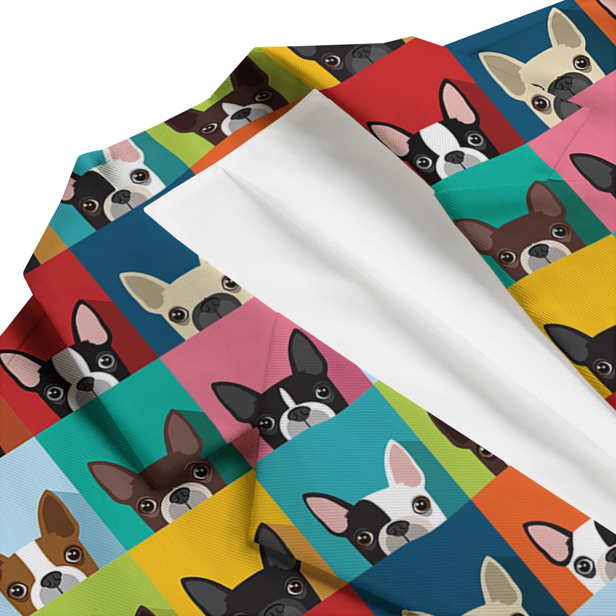 Boston Terrier Pattern Print Men's Blazer-grizzshop