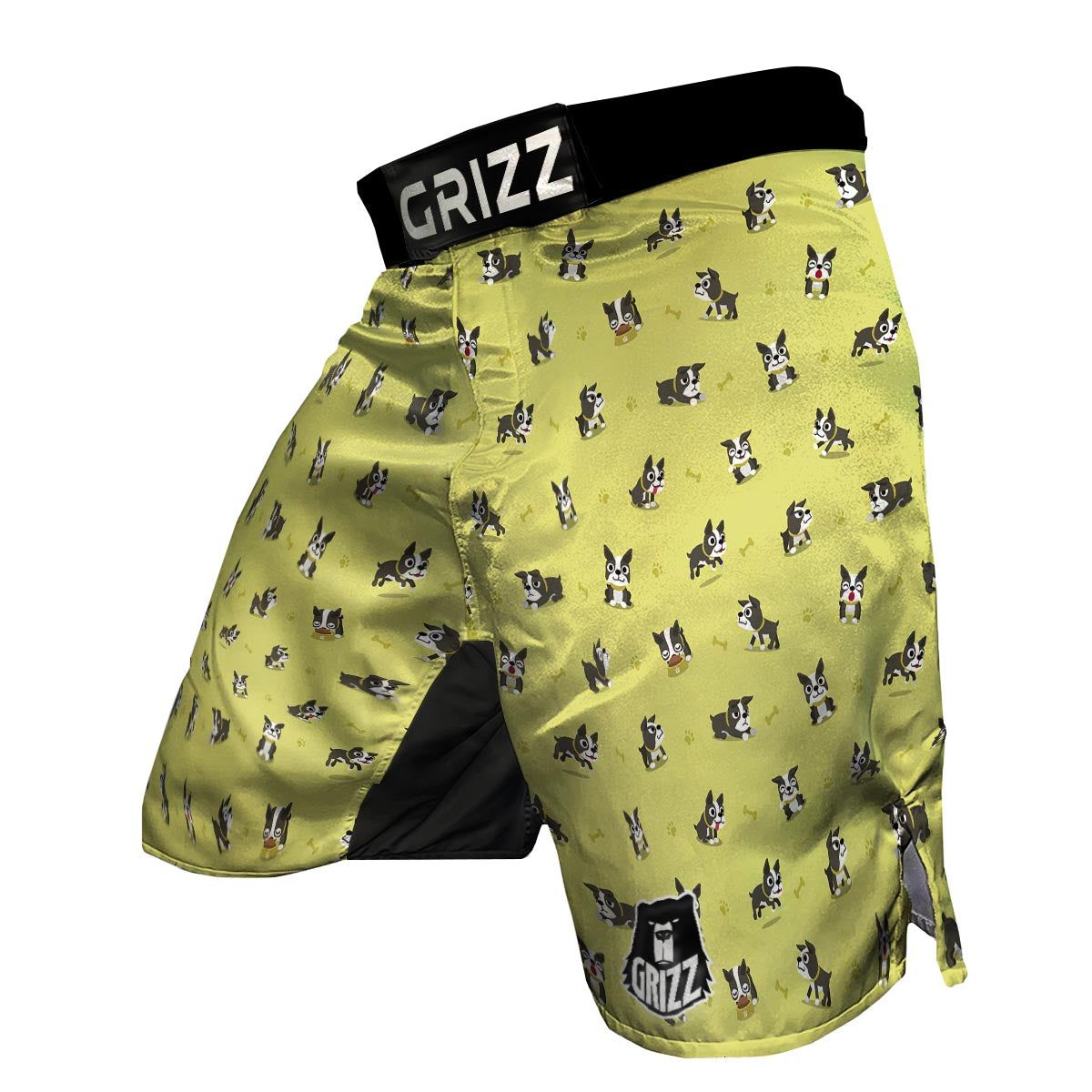 Boston Terrier Paw Pattern Print MMA Shorts-grizzshop