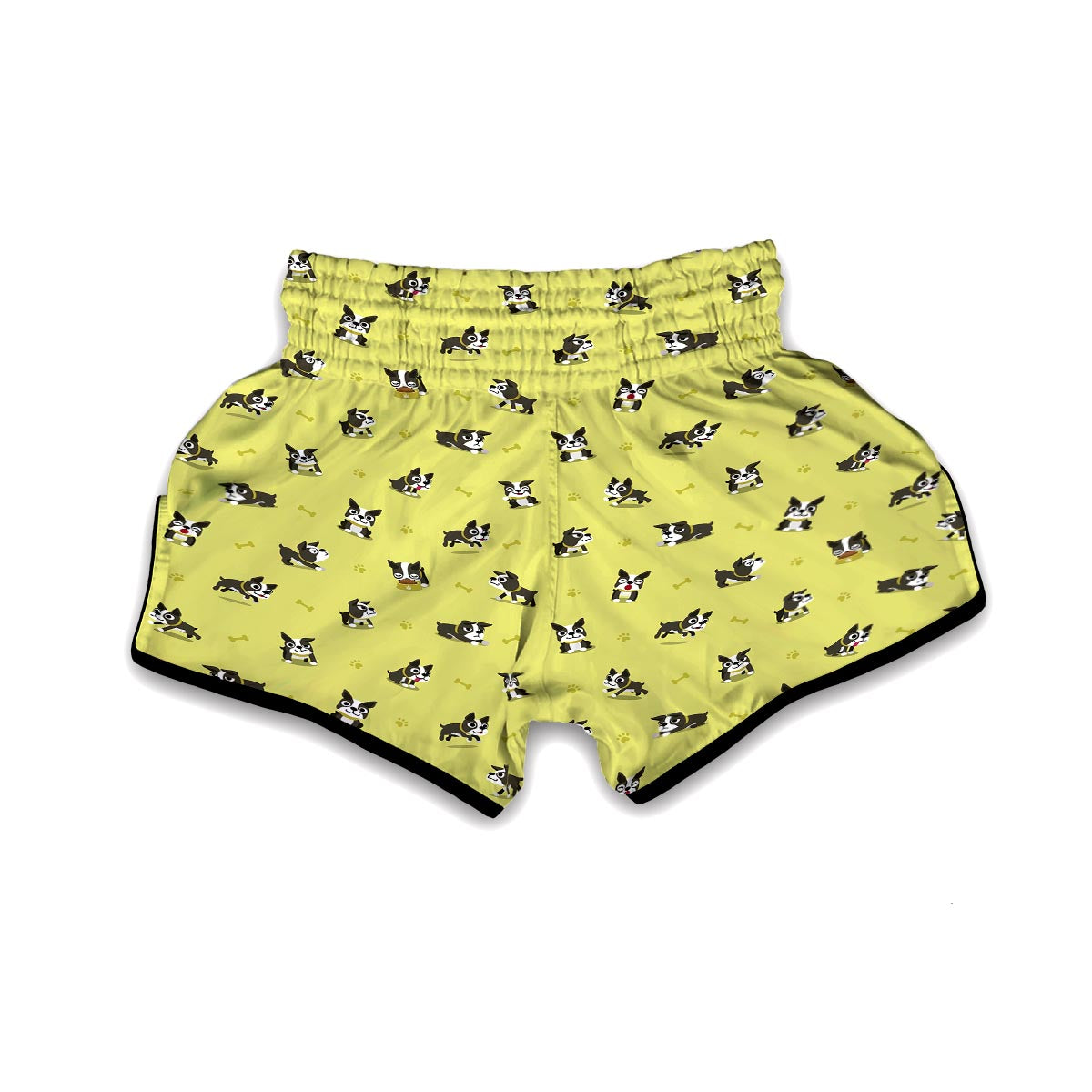 Boston Terrier Paw Pattern Print Muay Thai Boxing Shorts-grizzshop