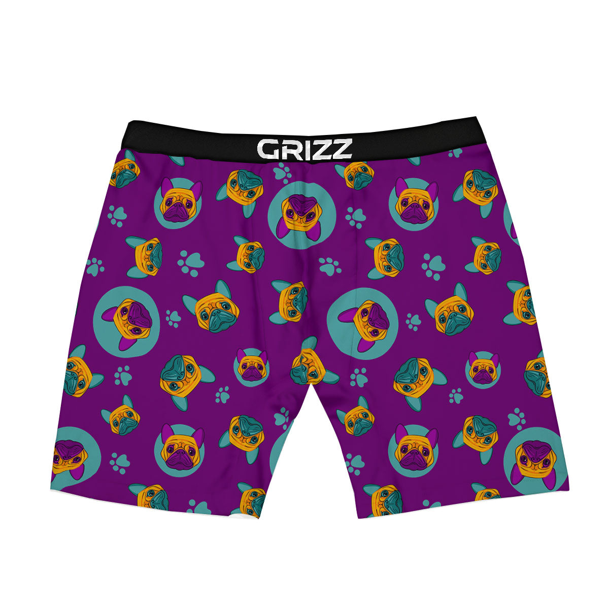 Boston Terrier Purple Print Pattern Boxer Briefs-grizzshop