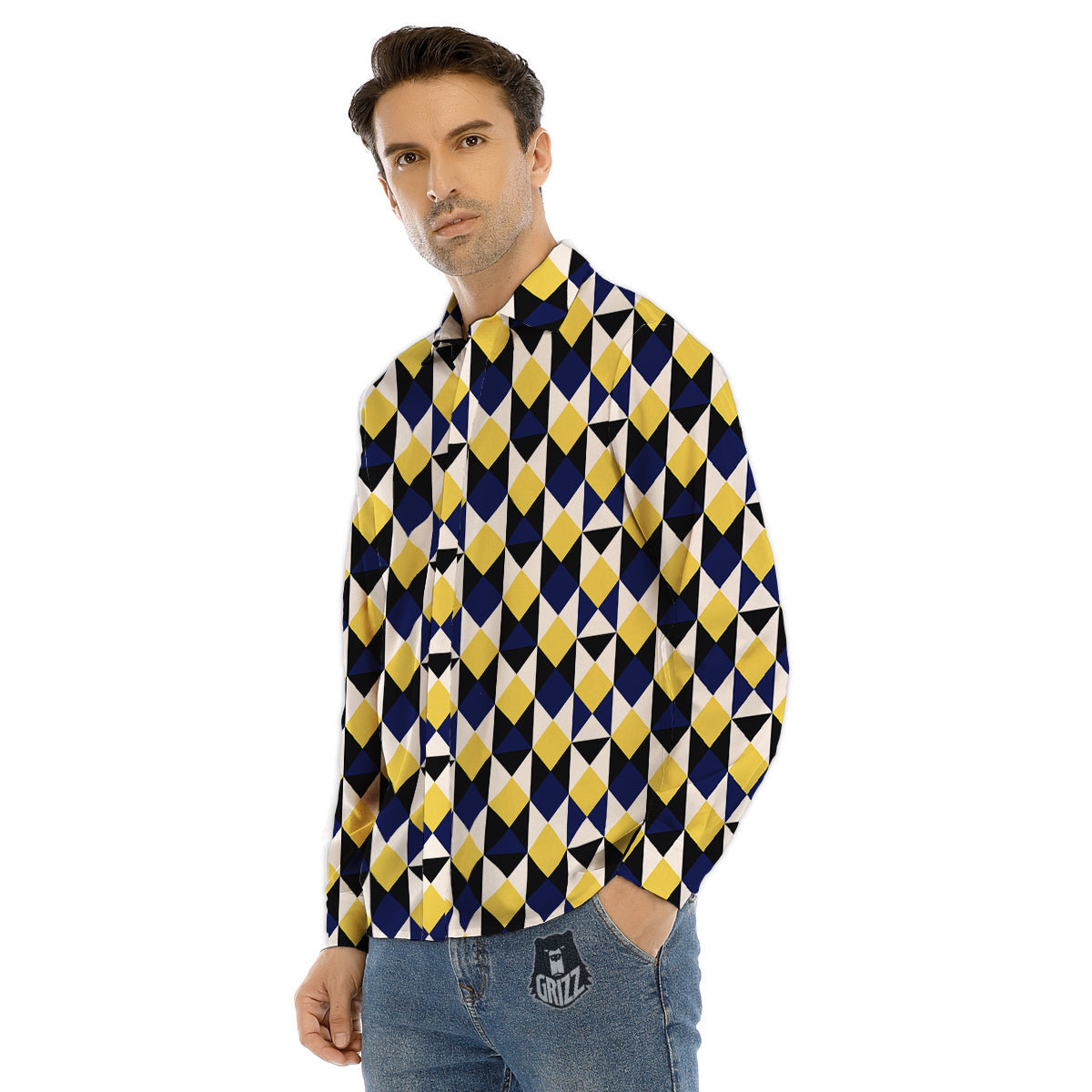 Boston Terrier Purple Print Pattern Men's Dress Shirts-grizzshop