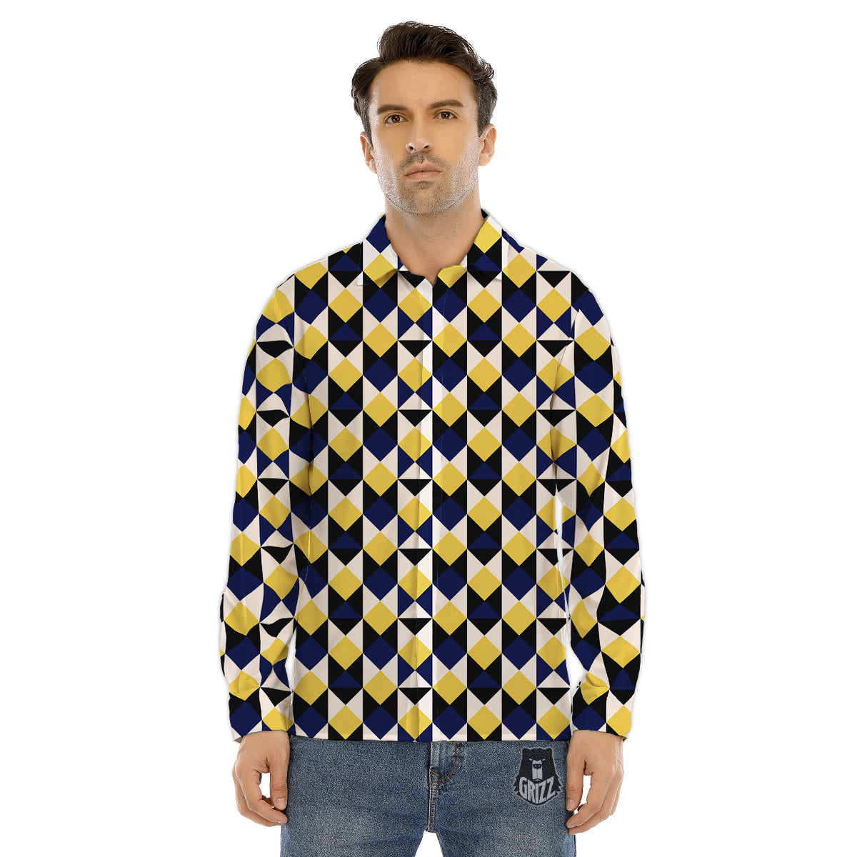Boston Terrier Purple Print Pattern Men's Dress Shirts-grizzshop