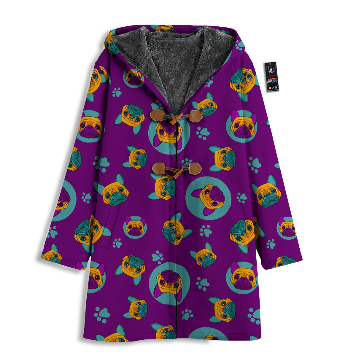 Boston Terrier Purple Print Pattern Men's Windbreaker Jacket-grizzshop