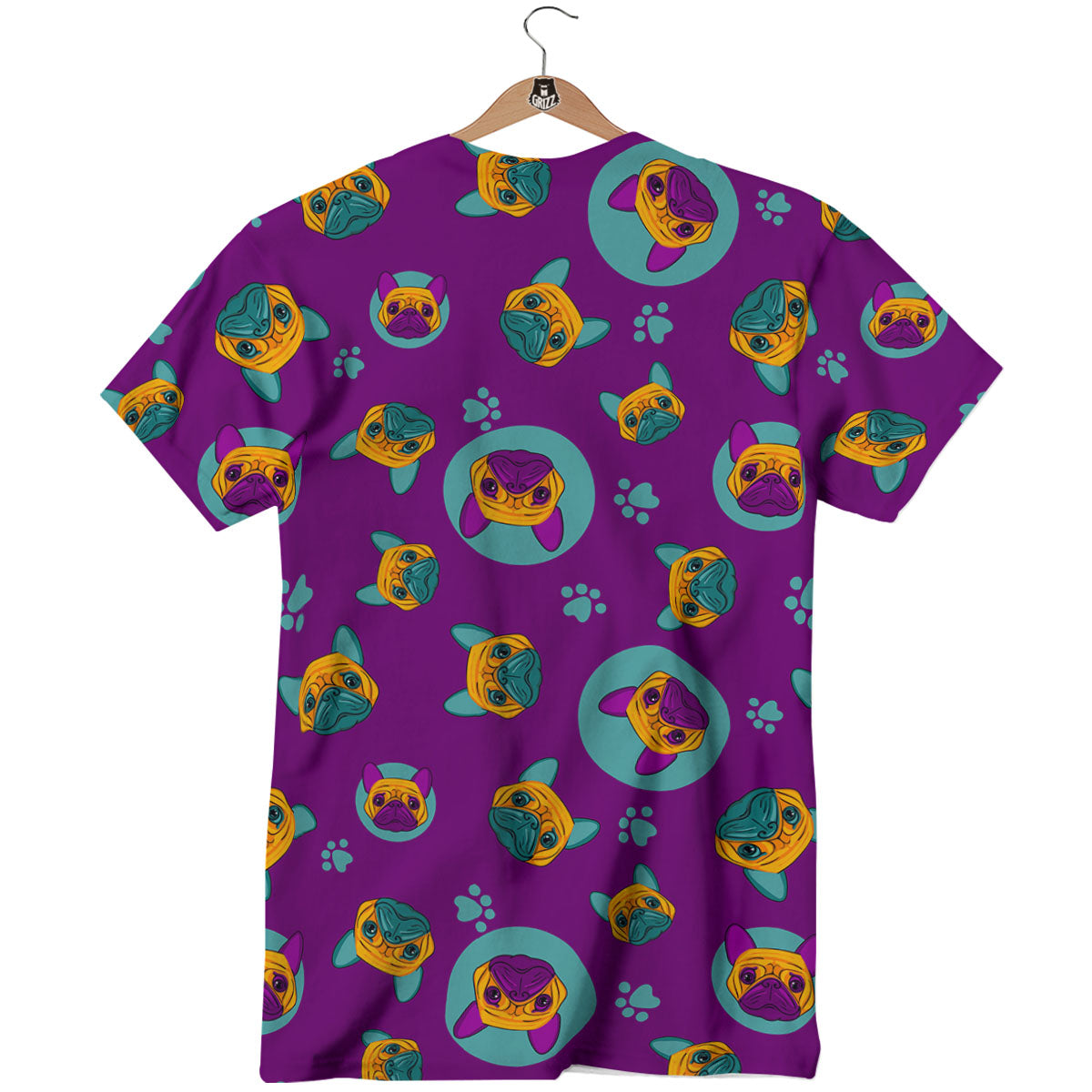 Boston Terrier Purple Print Pattern T-Shirt-grizzshop