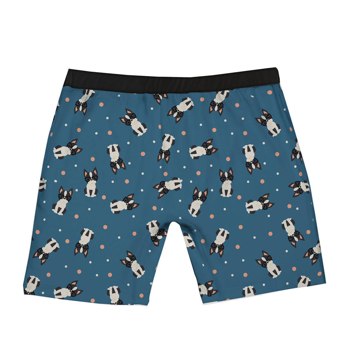 Boston Terrier Wearing Glasses Print Boxer Briefs-grizzshop