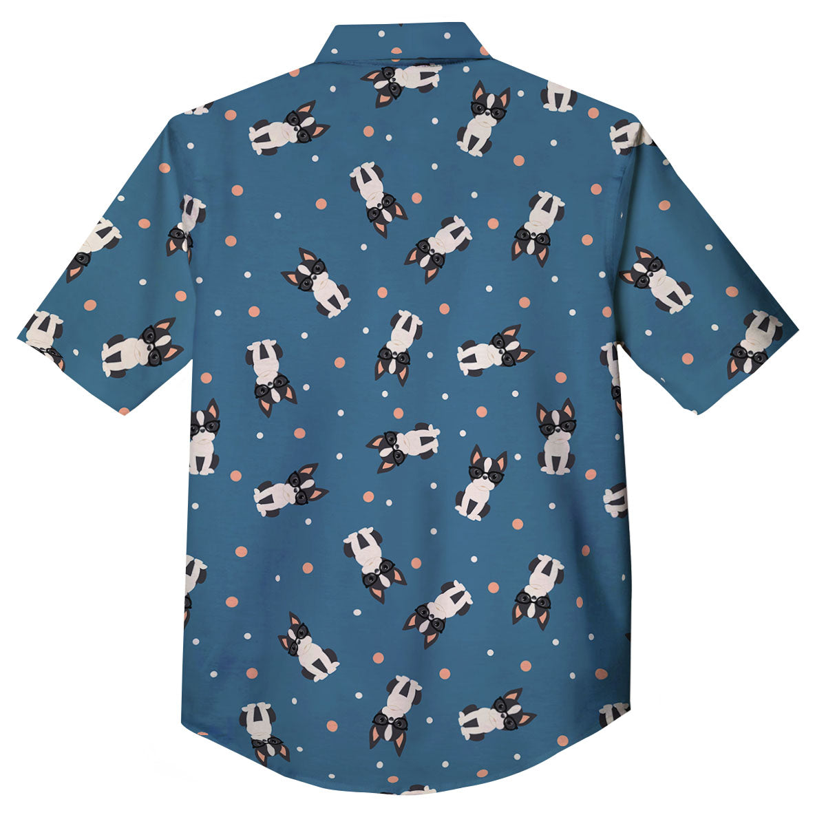 Boston Terrier Wearing Glasses Print Button Up Shirt-grizzshop