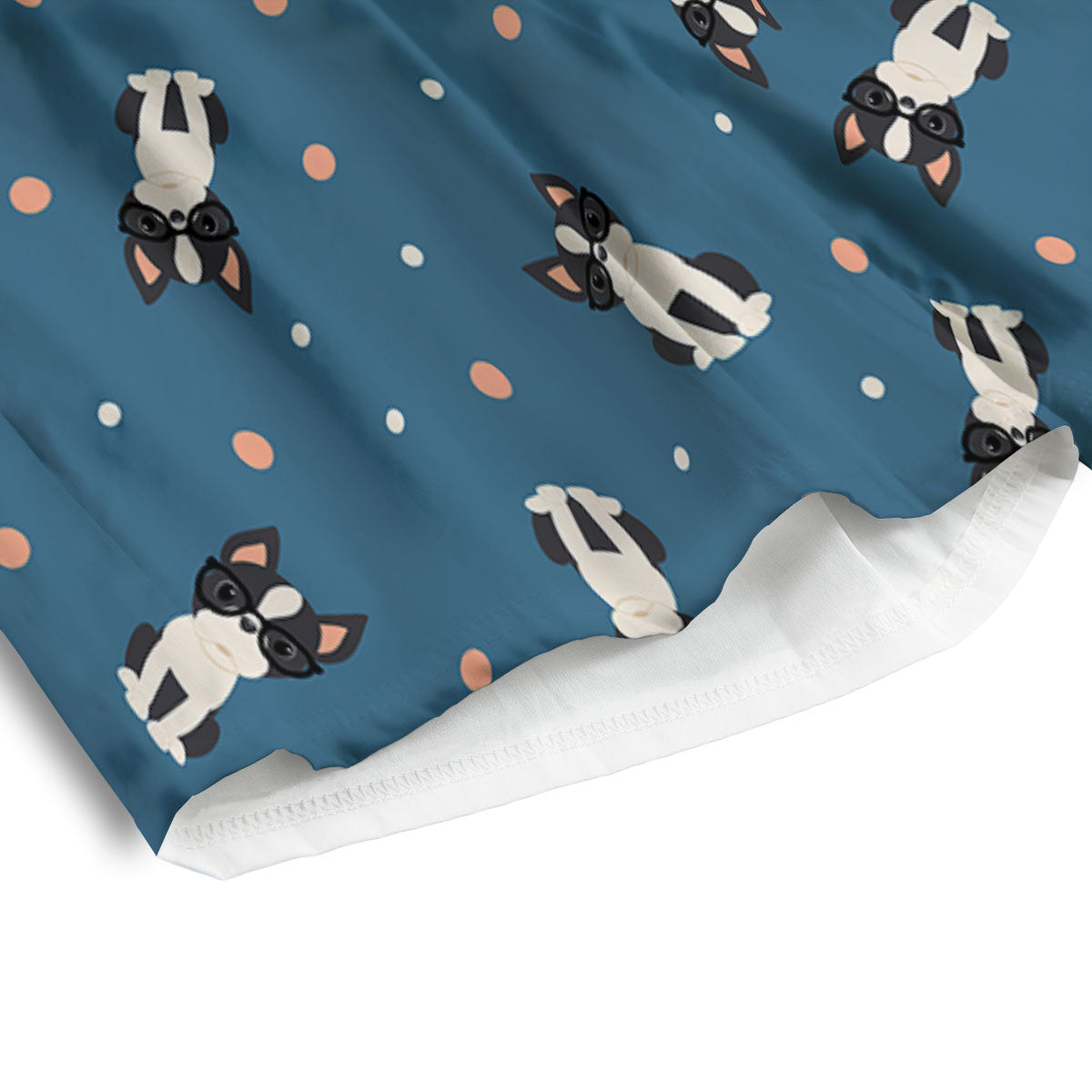 Boston Terrier Wearing Glasses Print Men's Athletic Shorts