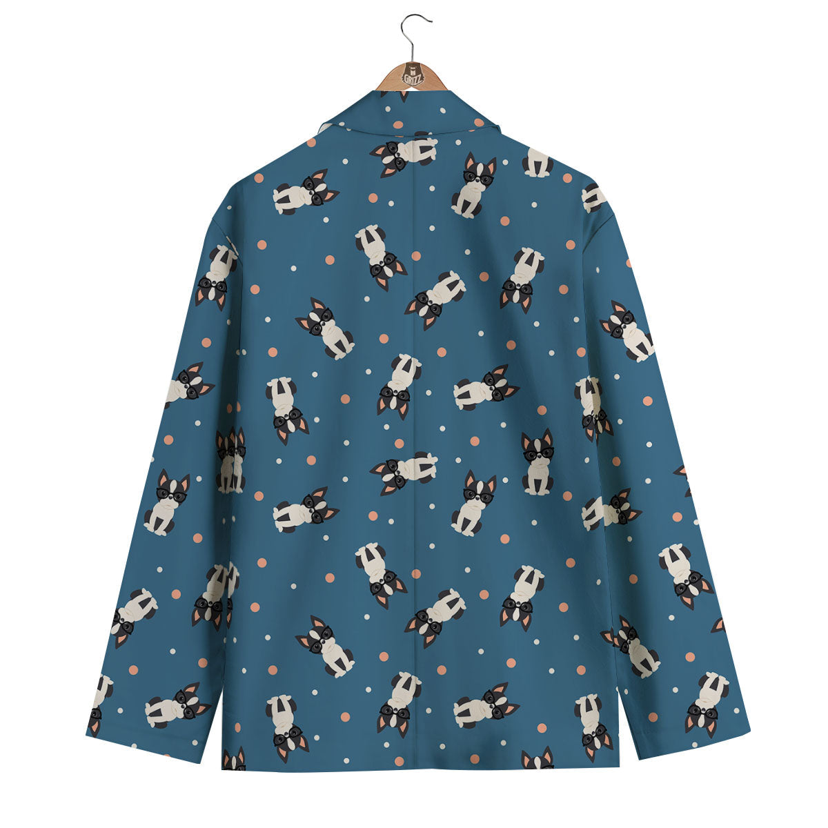 Boston Terrier Wearing Glasses Print Men's Blazer-grizzshop