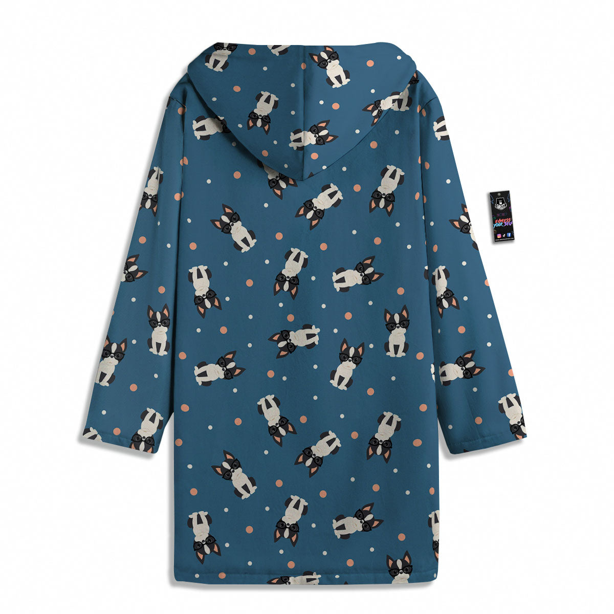 Boston Terrier Wearing Glasses Print Men's Windbreaker Jacket-grizzshop
