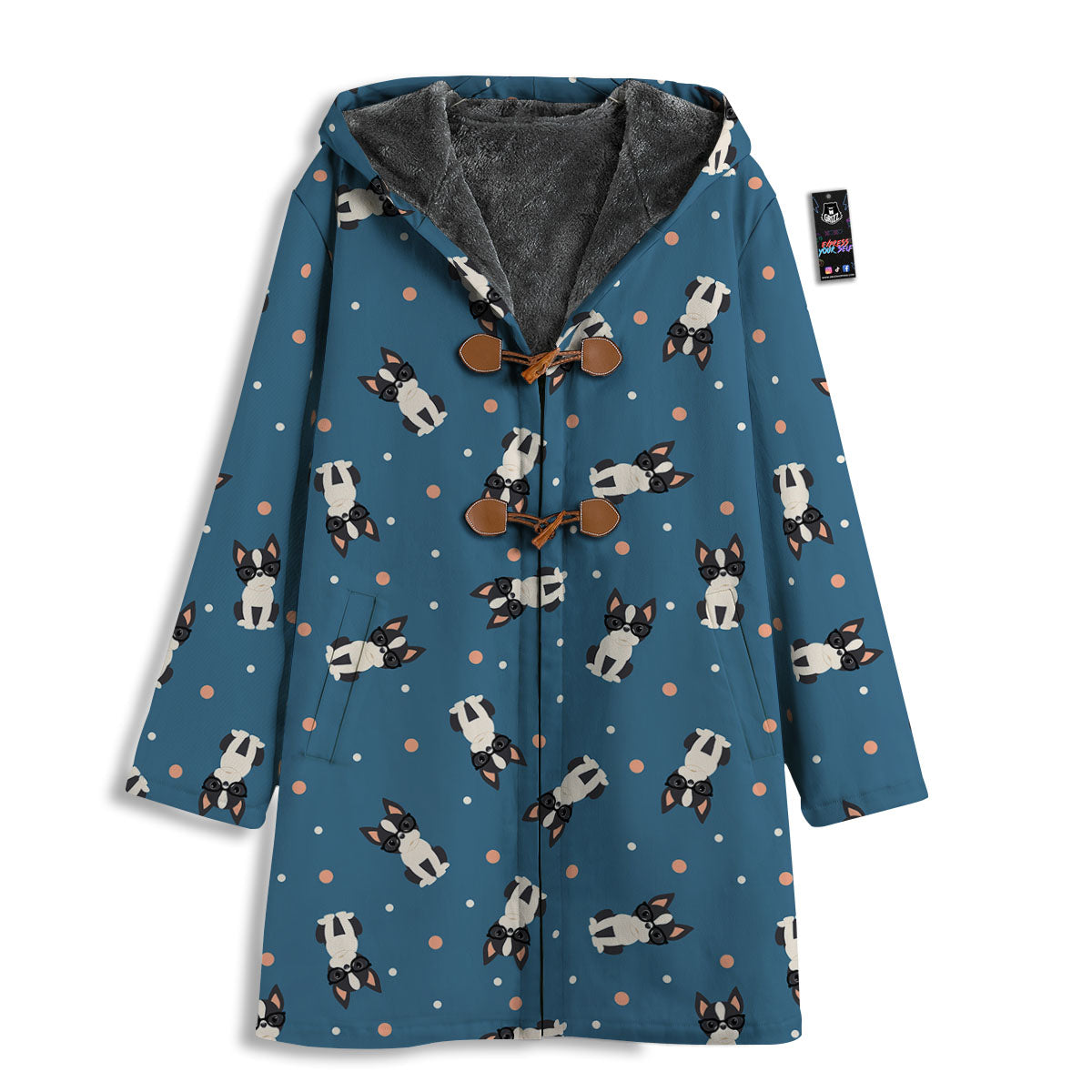 Boston Terrier Wearing Glasses Print Men's Windbreaker Jacket-grizzshop
