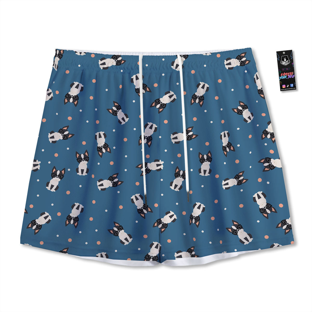 Buffalo Plaid Grey Print Pattern Mesh Shorts