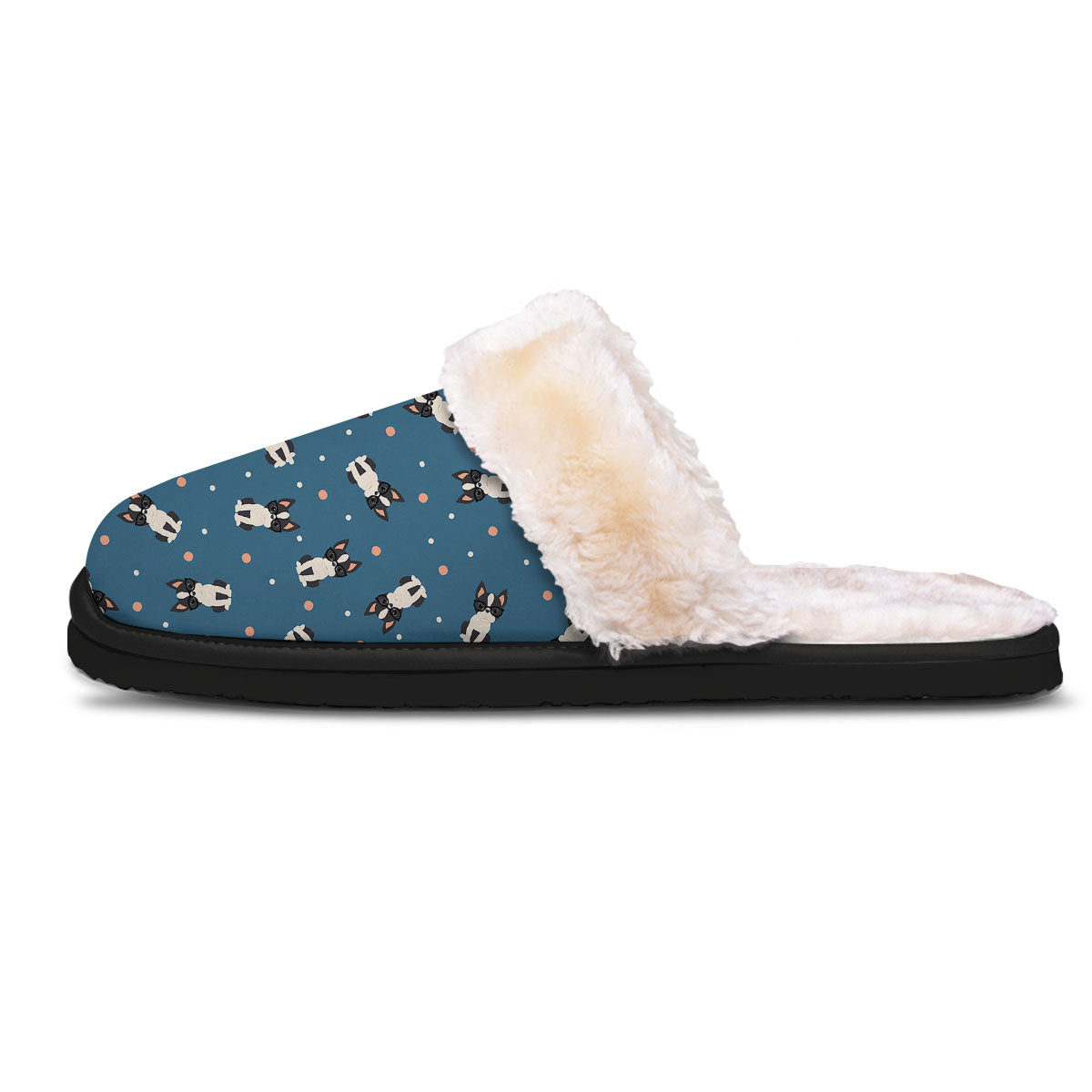 Boston Terrier Wearing Glasses Print Slippers-grizzshop