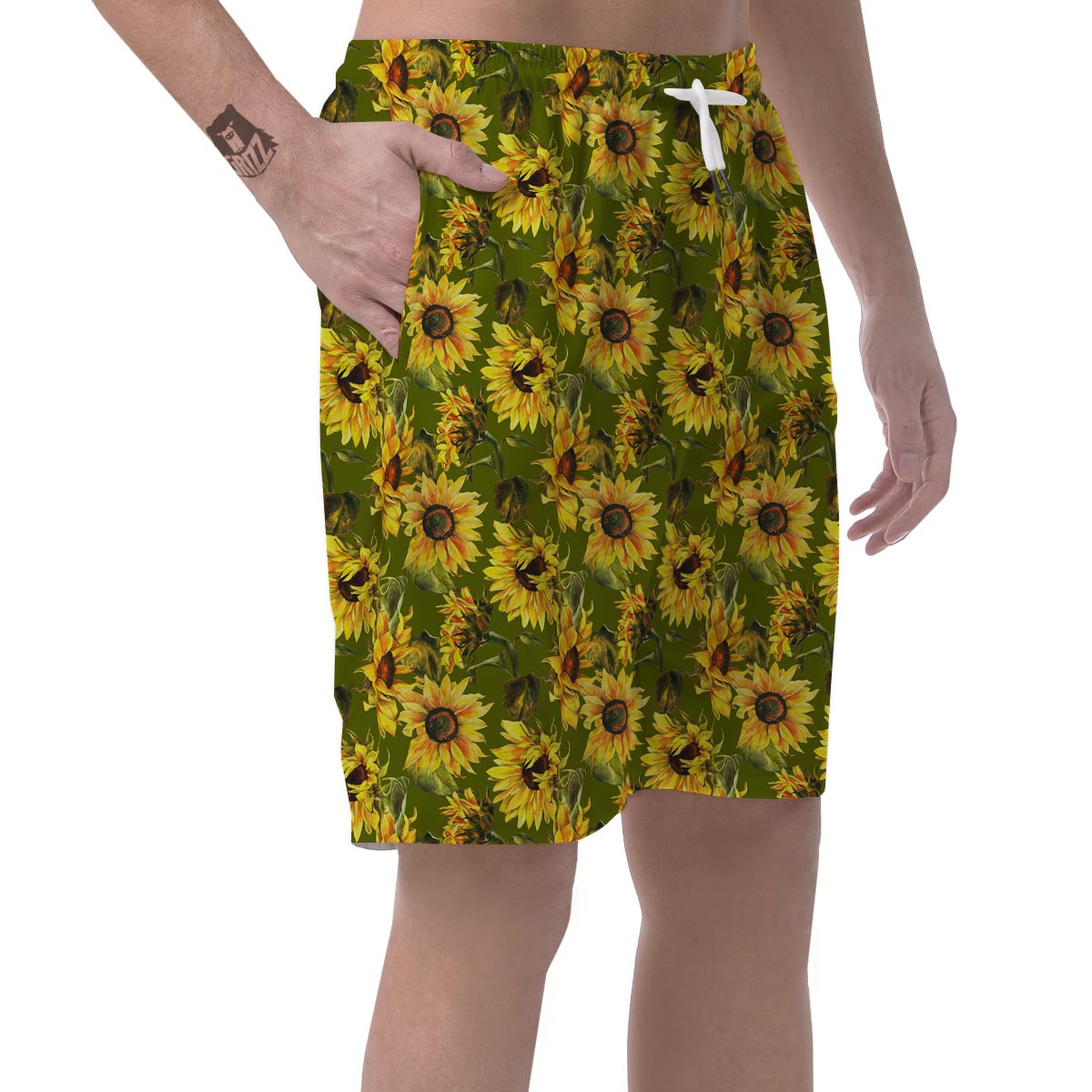 Botanical Sunflower Men's Shorts-grizzshop