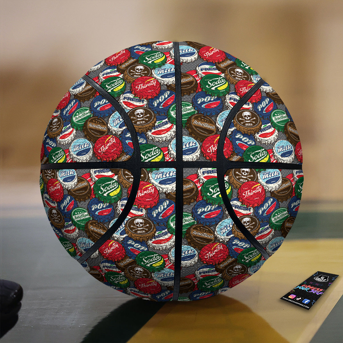 Bottle Caps Print Pattern Basketball-grizzshop