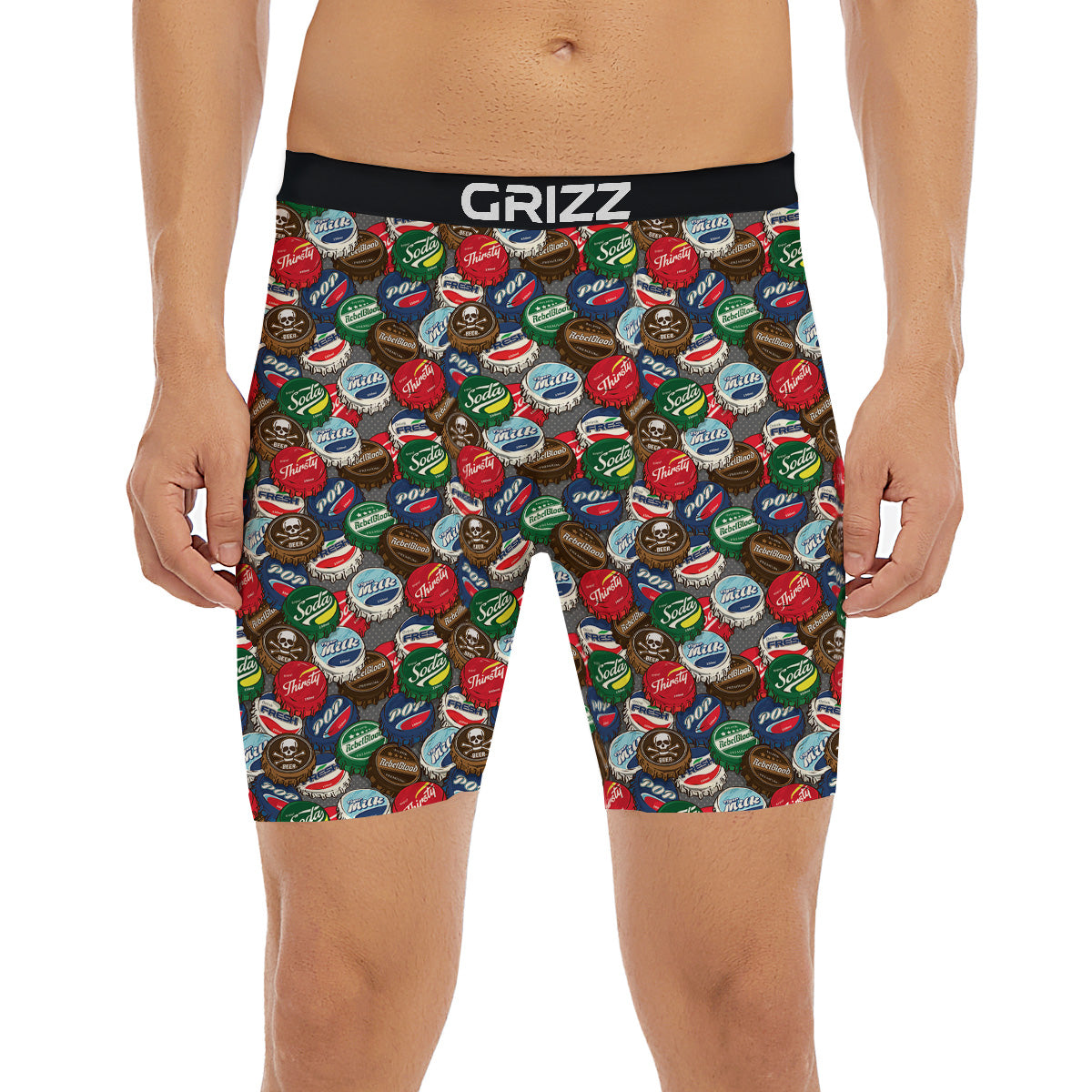Bottle Caps Print Pattern Boxer Briefs-grizzshop