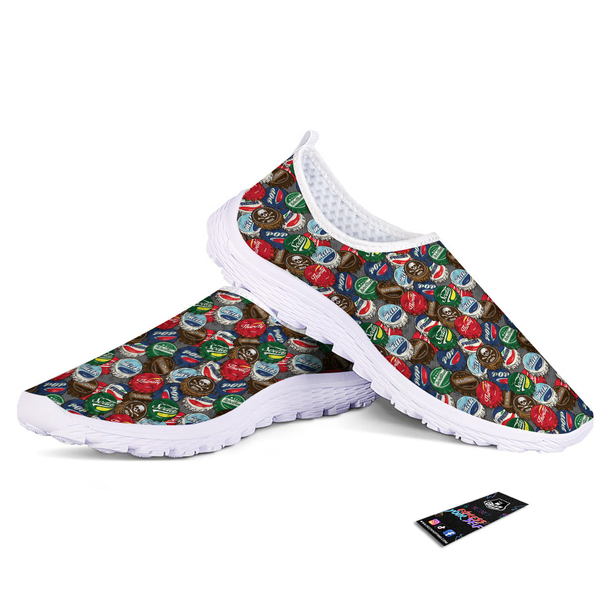 Bottle Caps Print Pattern Nurse Shoes-grizzshop