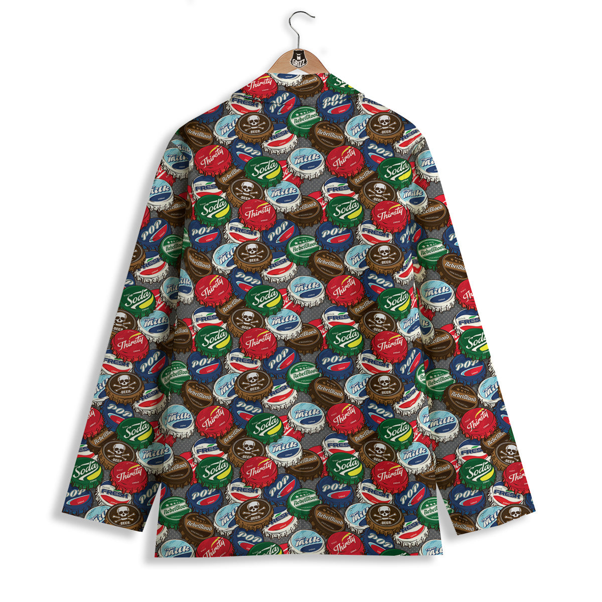 Bottle Caps Print Pattern Women's Blazer-grizzshop
