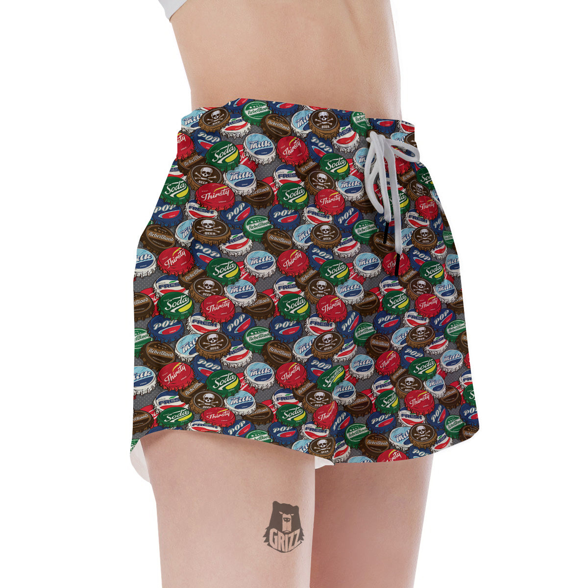 Bottle Caps Print Pattern Women's Shorts-grizzshop