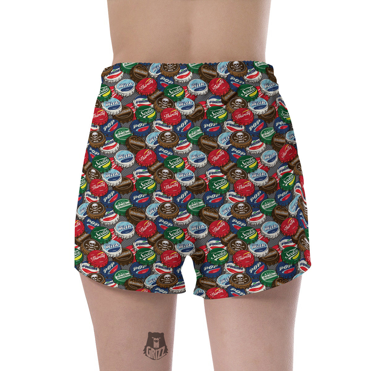 Bottle Caps Print Pattern Women's Shorts-grizzshop