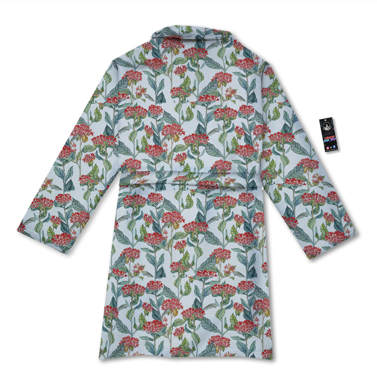 Bouvardia Print Pattern Bathrobe-grizzshop