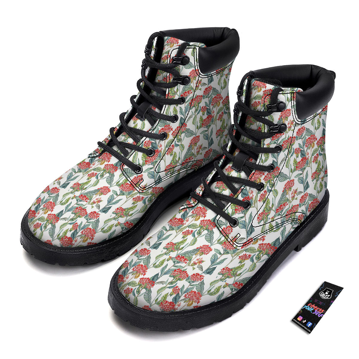 Bouvardia Print Pattern Boots-grizzshop