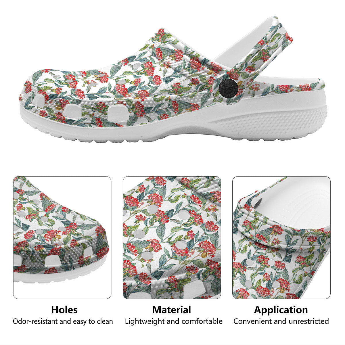 Bouvardia Print Pattern Clog-grizzshop