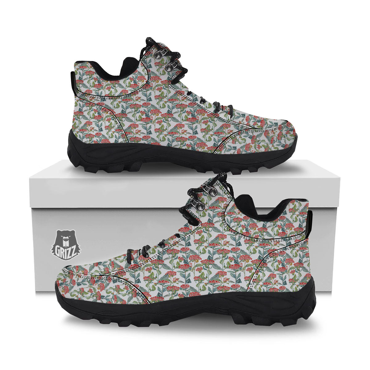 Bouvardia Print Pattern Hiking Shoes-grizzshop