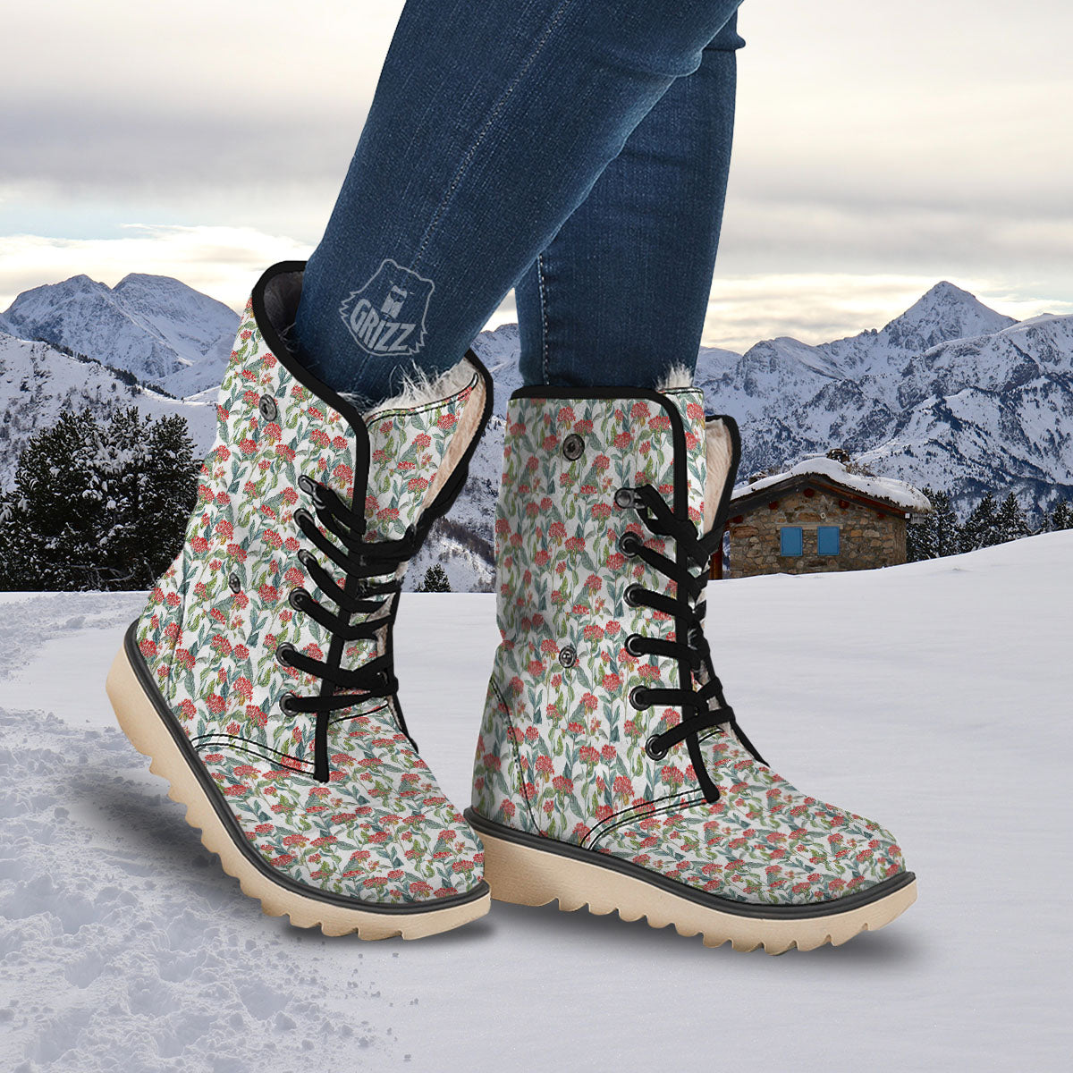Bouvardia Print Pattern Snow Boots-grizzshop