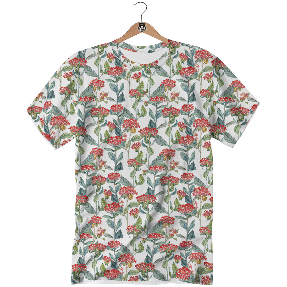 Bouvardia Print Pattern T-Shirt-grizzshop